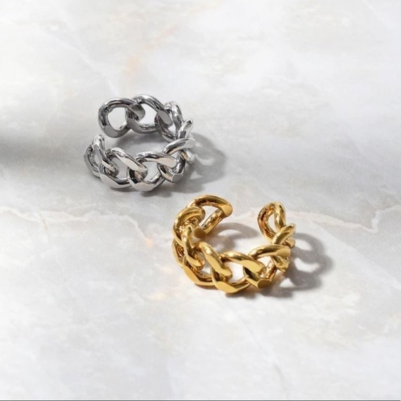 💎new 925 Sterling Chunky Chain Ring Resizable - Picture 2 of 11